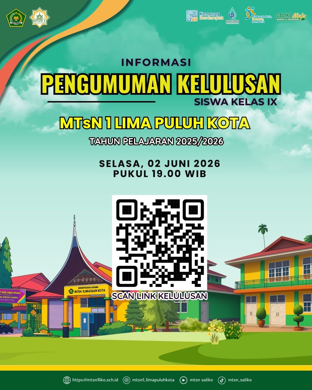 Informasi Kelulusan Siswa-siswi Kelas IX MTsN 1 Lima Puluh Kota